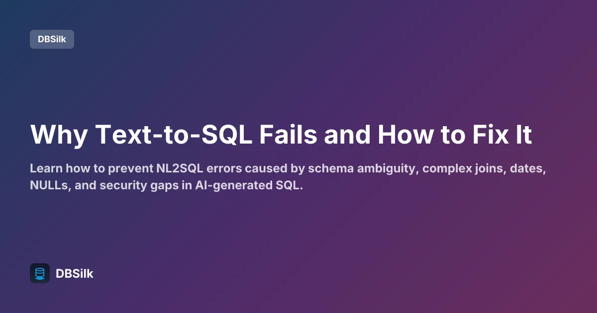 Why Text-to-SQL Fails and How to Fix It